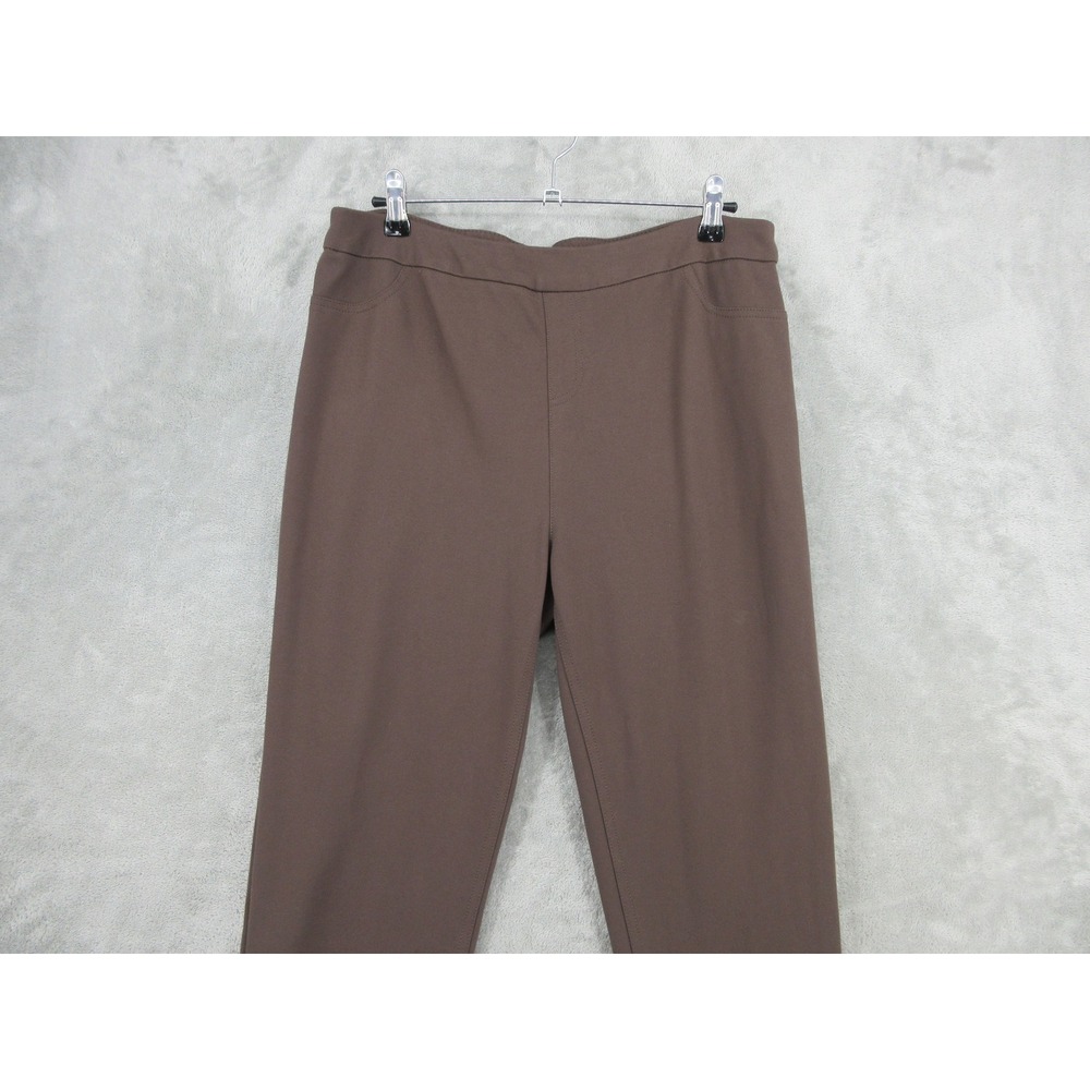 Soft Surroundings Pants Womens Size L Brown Pull On Stretch Legging Skinny Knit - Picture 3 of 12